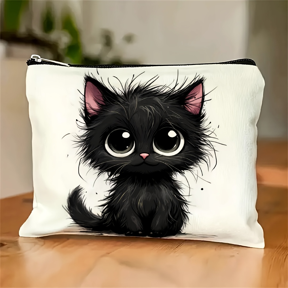 Beauty Makeup Bag - A Cute cat print cosmetic bag