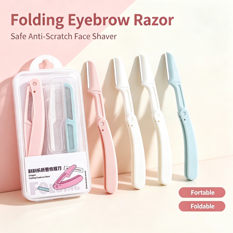Kiss Beauty Makeup Remover - Folding Eyebrow Razor for Women Safe