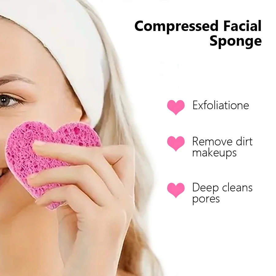 5Pcs Cellulose Face Sponges Co - Kiss Beauty Makeup Remover ulasan dan harga