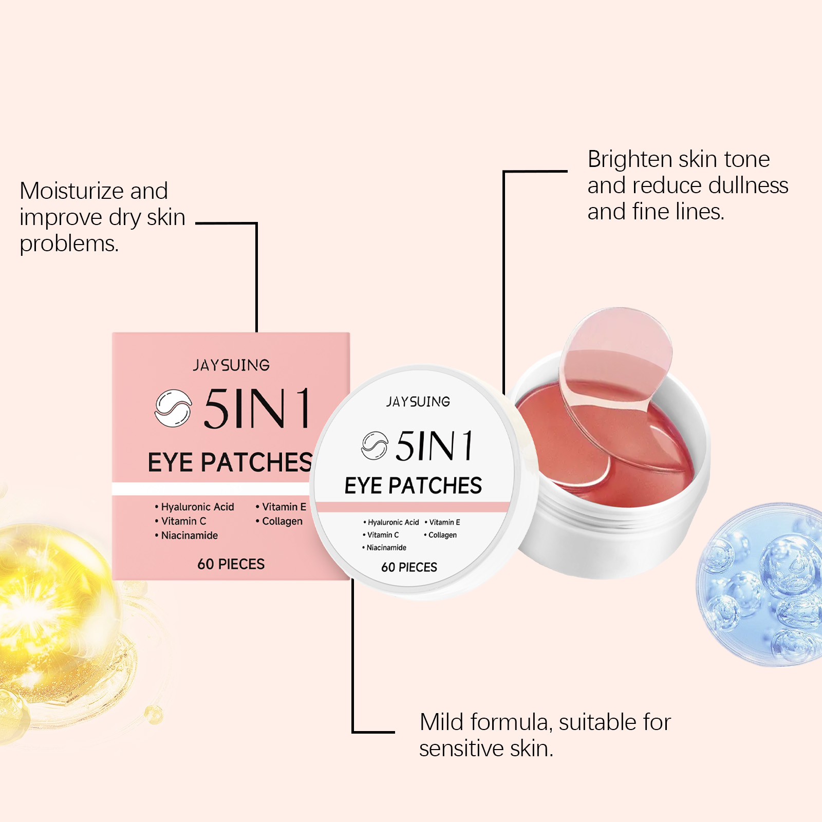 JAYSUING 5-in-1 Under Eye Patc - Collagen Eye Patch ulasan dan harga