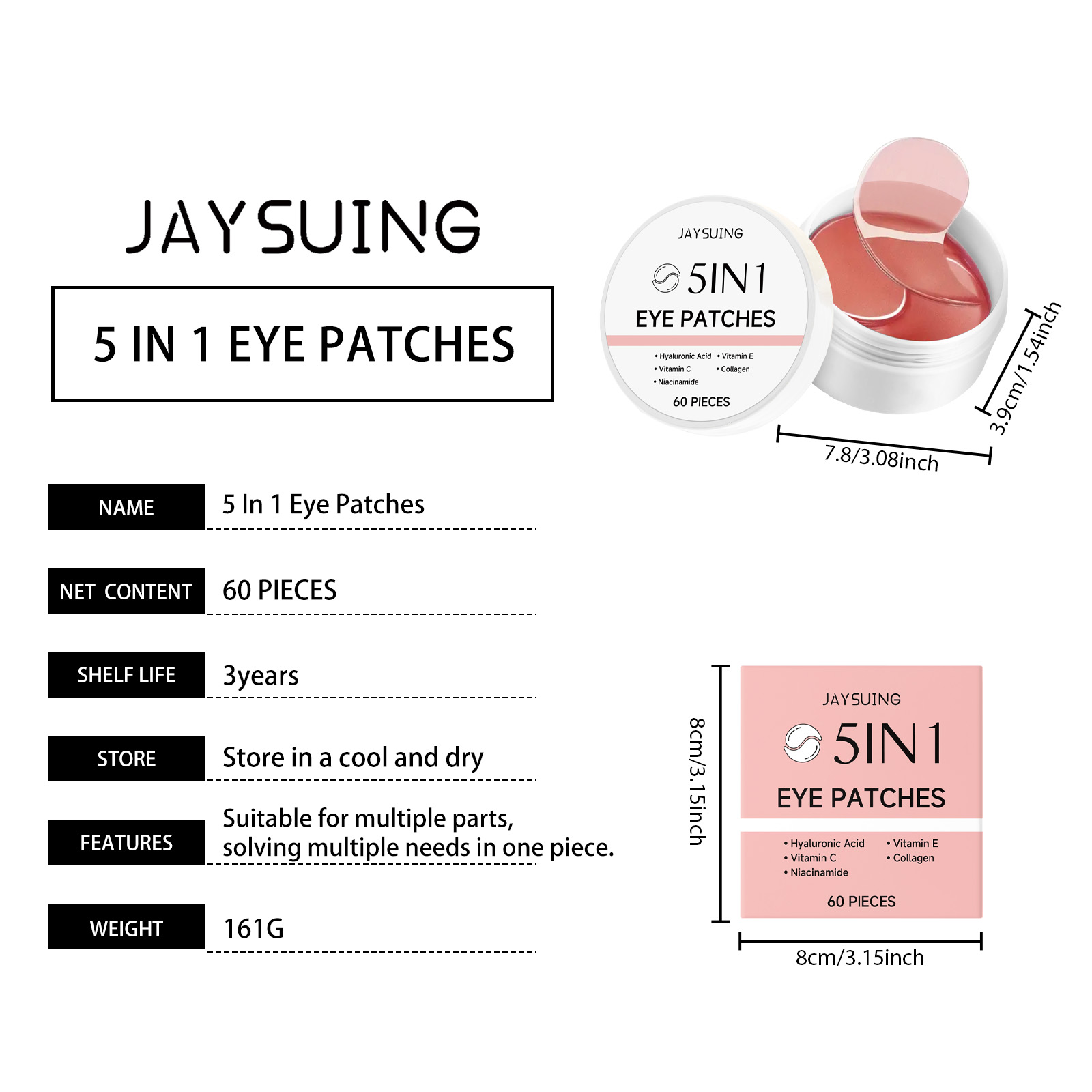 JAYSUING 5-in-1 Under Eye Patc - Collagen Eye Patch ulasan dan harga