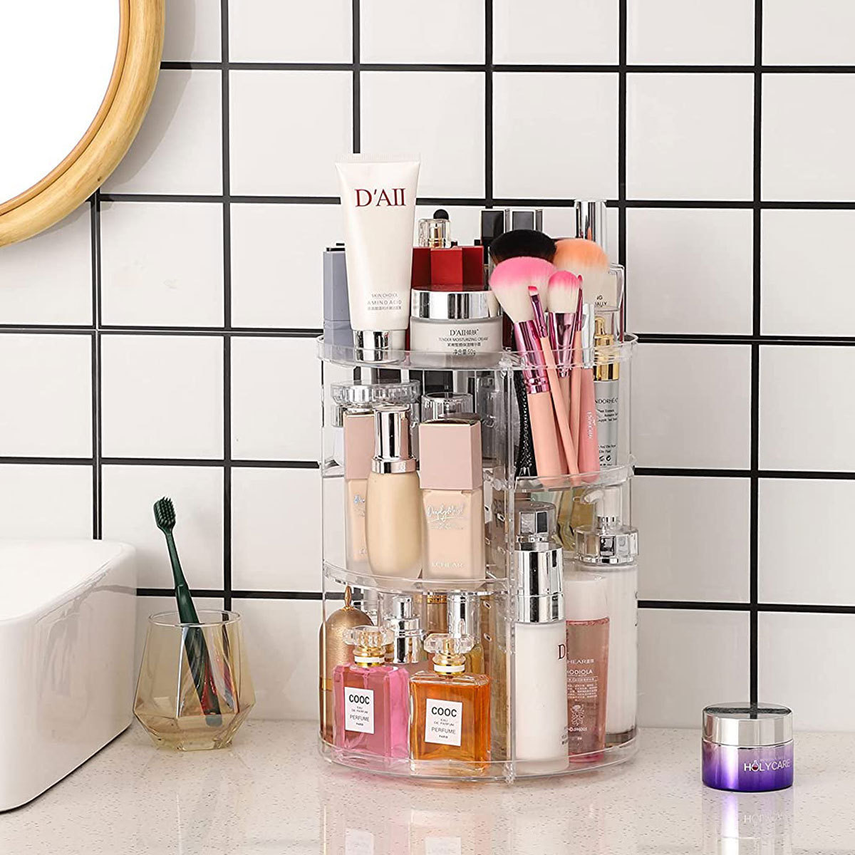 360-Degree Rotating Cosmetic S - Beauty Makeup Desk ulasan dan harga