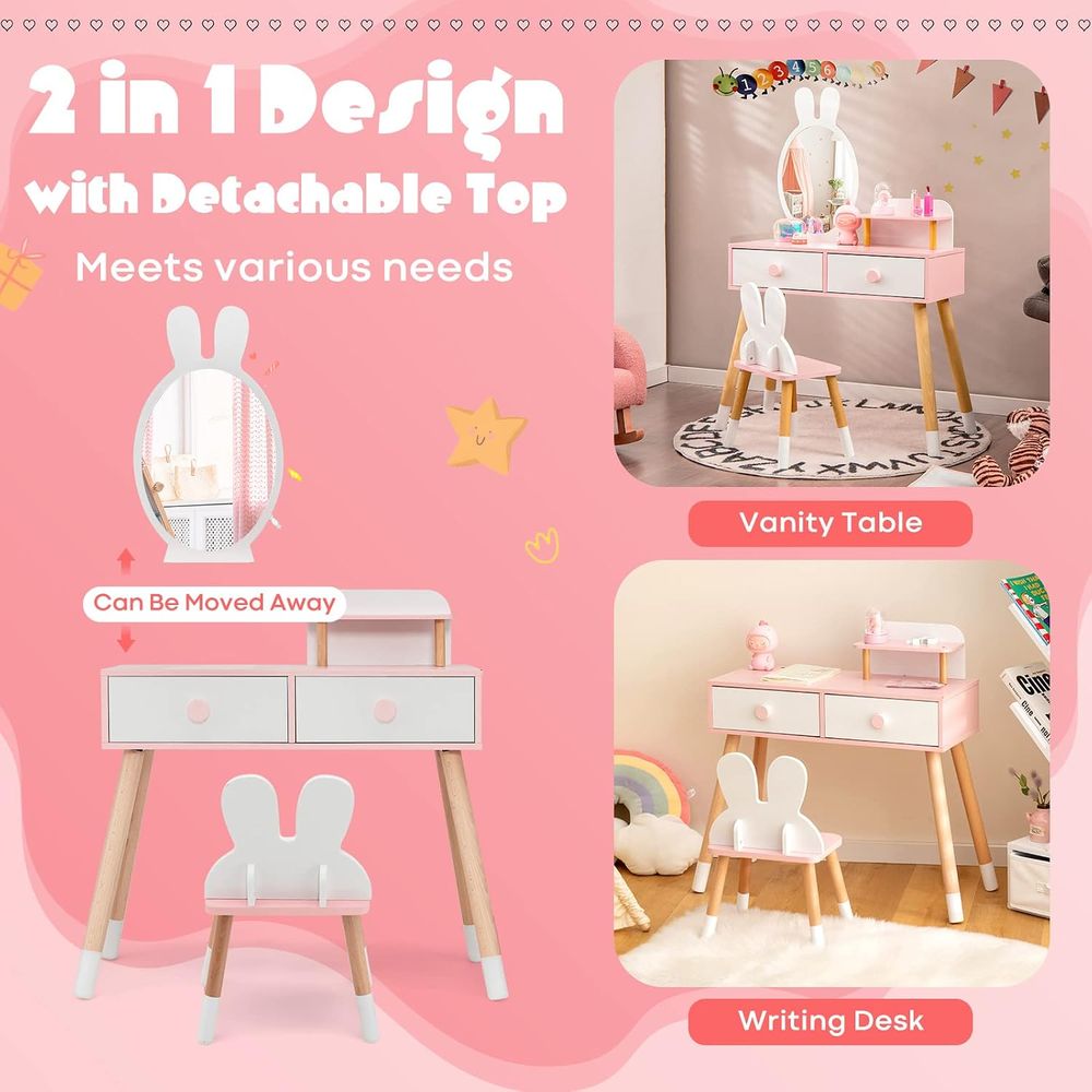 EY Kids Vanity, Rabbit Themed  - Beauty Makeup Chair ulasan dan harga