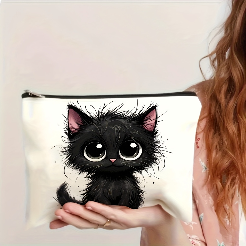 A Cute cat print cosmetic bag  - Beauty Makeup Bag ulasan dan harga