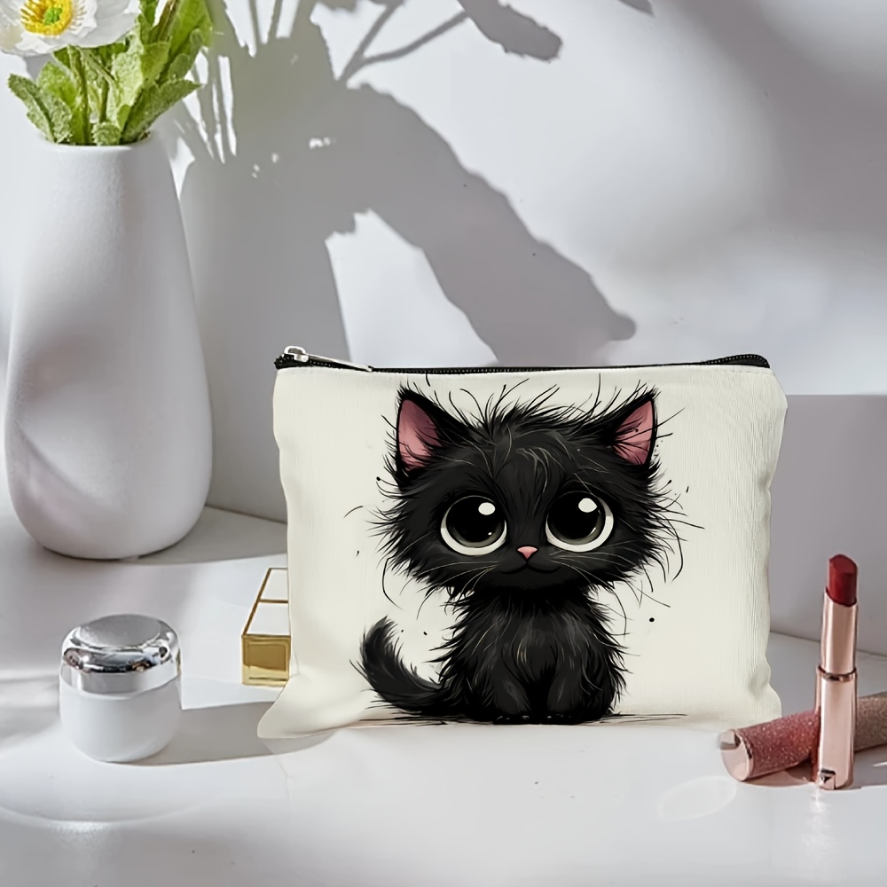 A Cute cat print cosmetic bag  - Beauty Makeup Bag ulasan dan harga