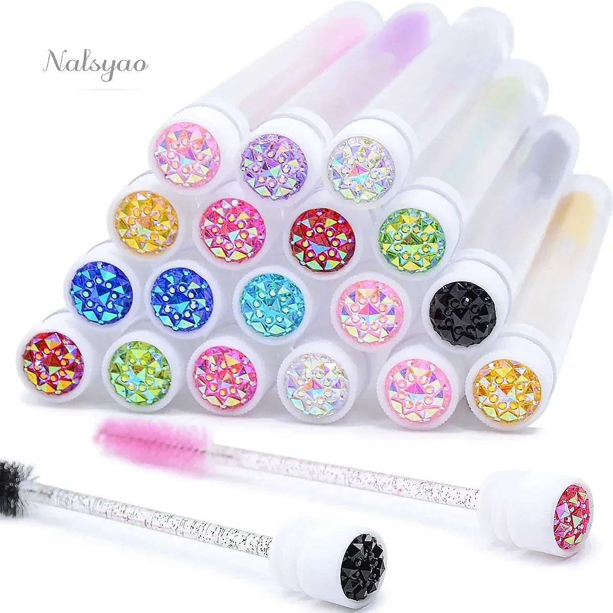 50Pcs Crystal Eyelash Brush Tu - Makeup Brush Set ulasan dan harga
