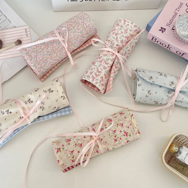 Cottagecore Floral Makeup Brus - Beauty Makeup Bag ulasan dan harga
