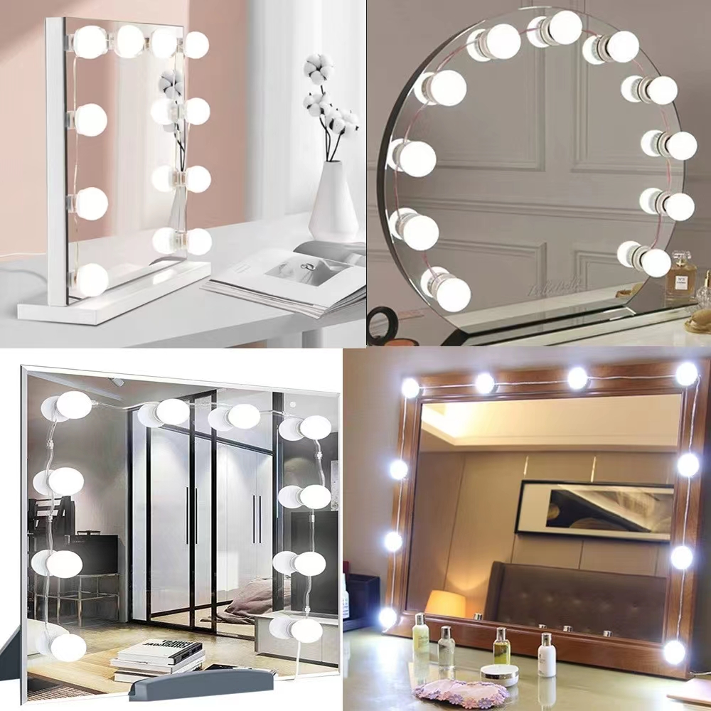 LED Light Paste Mirror Makeup  - Beauty Makeup Desk ulasan dan harga