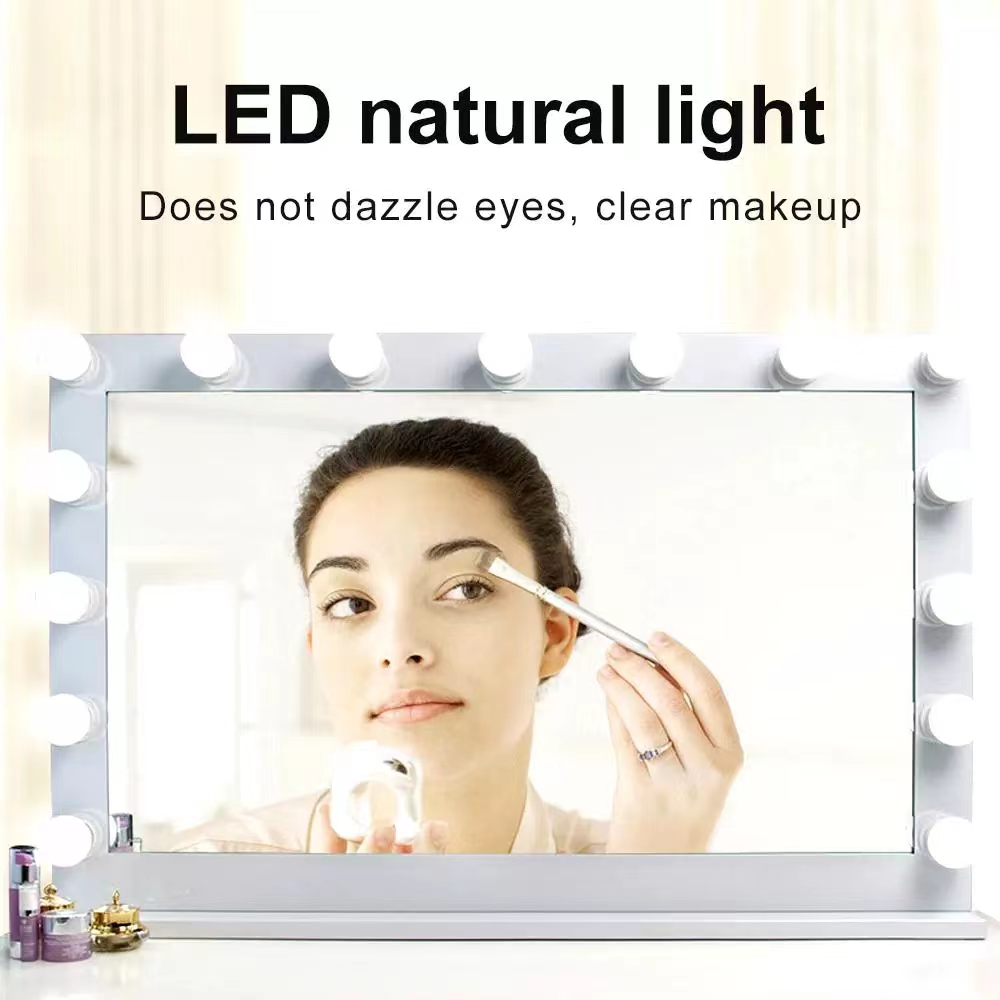 LED Light Paste Mirror Makeup  - Beauty Makeup Desk ulasan dan harga