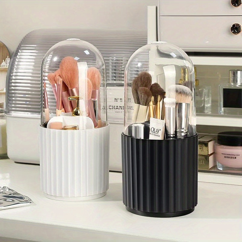 Makeup Brush Holder with Lid 3 - Beauty Makeup Desk ulasan dan harga