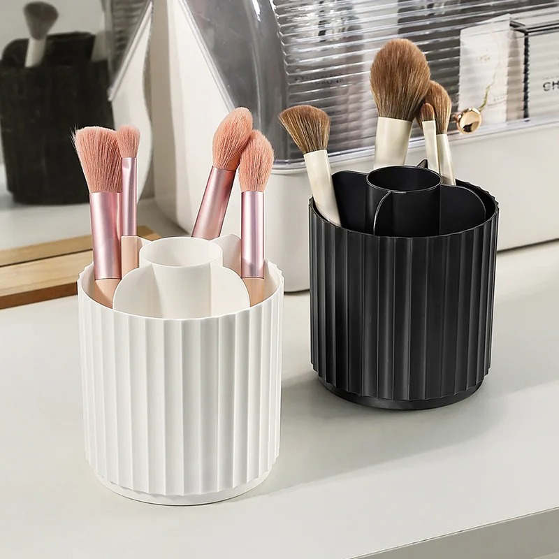 Makeup Brush Holder with Lid 3 - Beauty Makeup Desk ulasan dan harga
