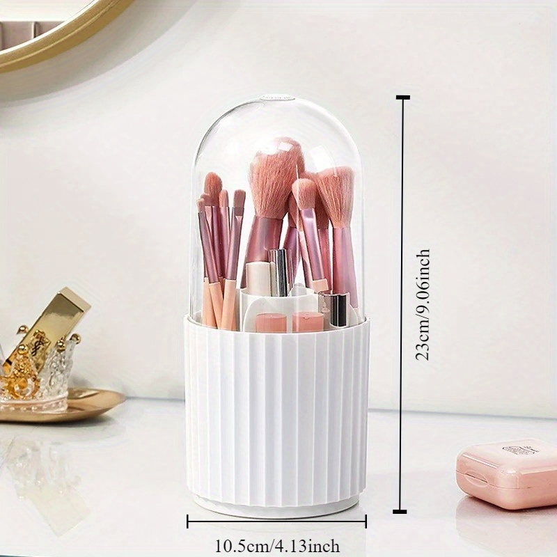 Makeup Brush Holder with Lid 3 - Beauty Makeup Desk ulasan dan harga