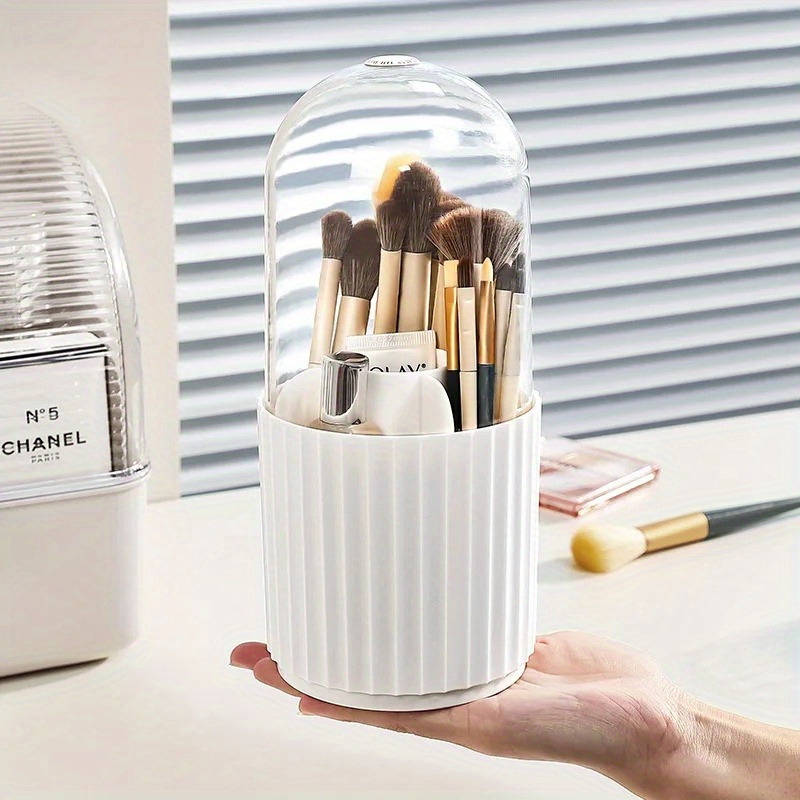 Makeup Brush Holder with Lid 3 - Beauty Makeup Desk ulasan dan harga