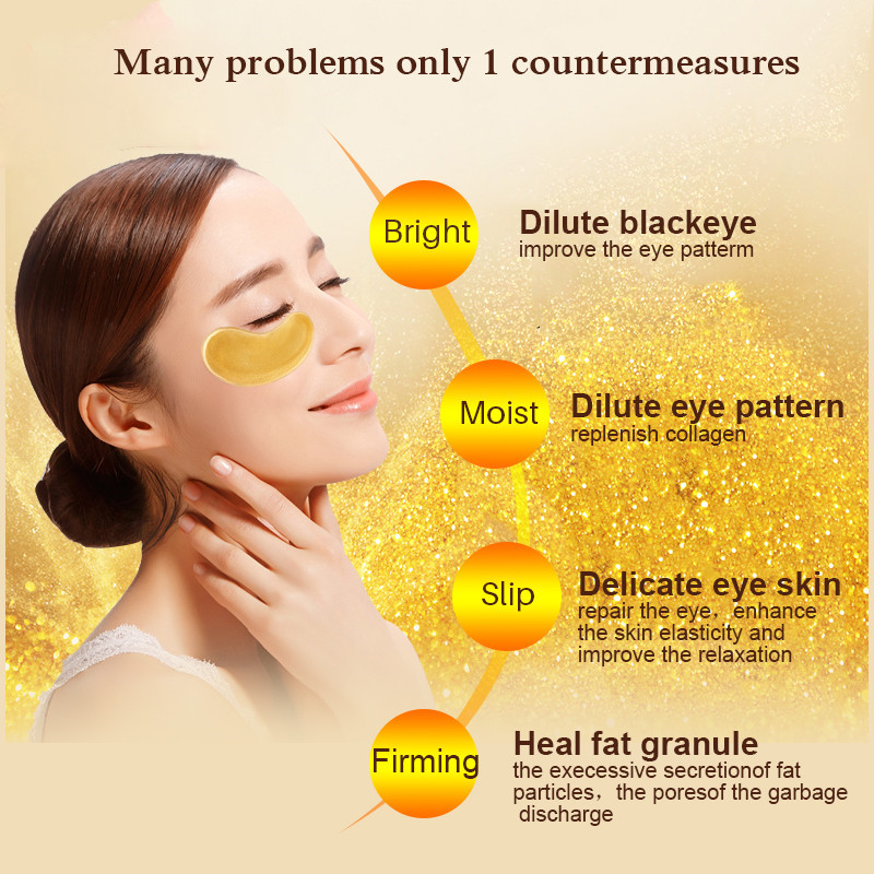 5/10/20/30 Pairs Crystal Gold  - Collagen Eye Patch ulasan dan harga
