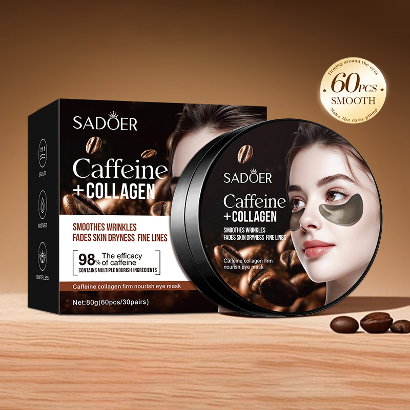 60pcs SADOER Caffeine Crystal  - Collagen Eye Patch ulasan dan harga