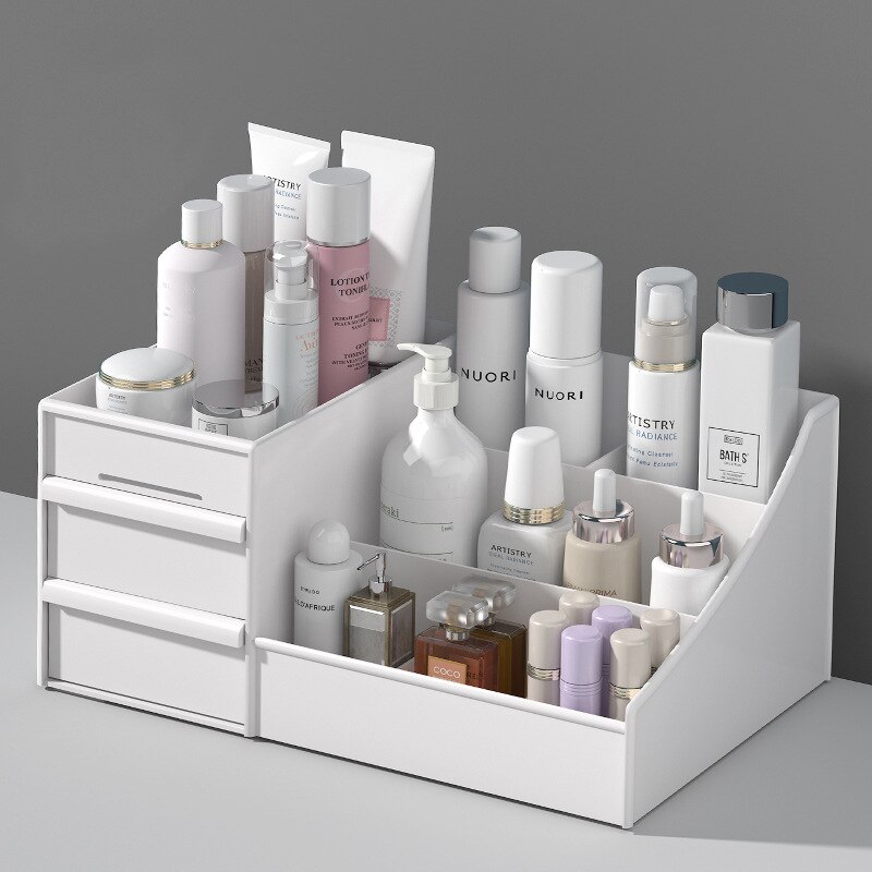 1PC White Plastic Makeup Stora - Beauty Makeup Desk ulasan dan harga