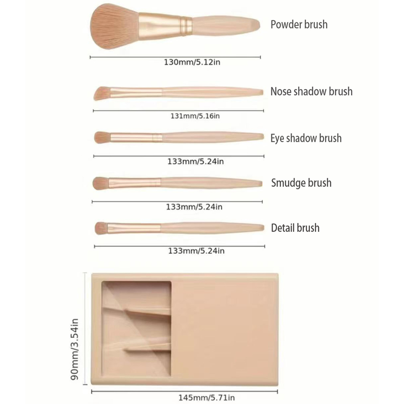 5pcs Cosmetic Brush Kit With M - Beauty Makeup Kit ulasan dan harga