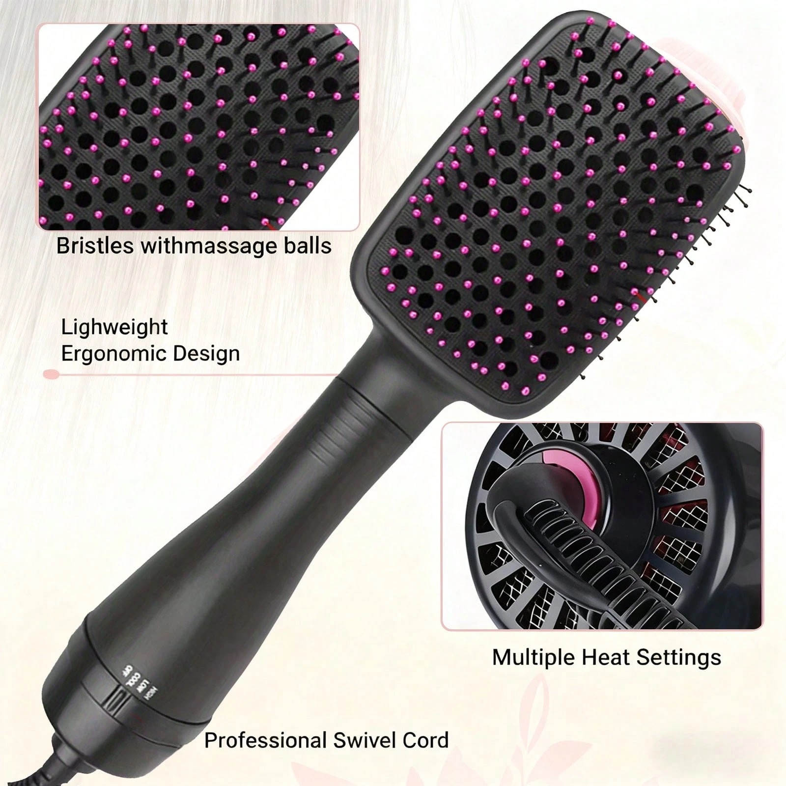Tyrixma 1PC Hair Dryer Brush B - Hair Straightener ulasan dan harga