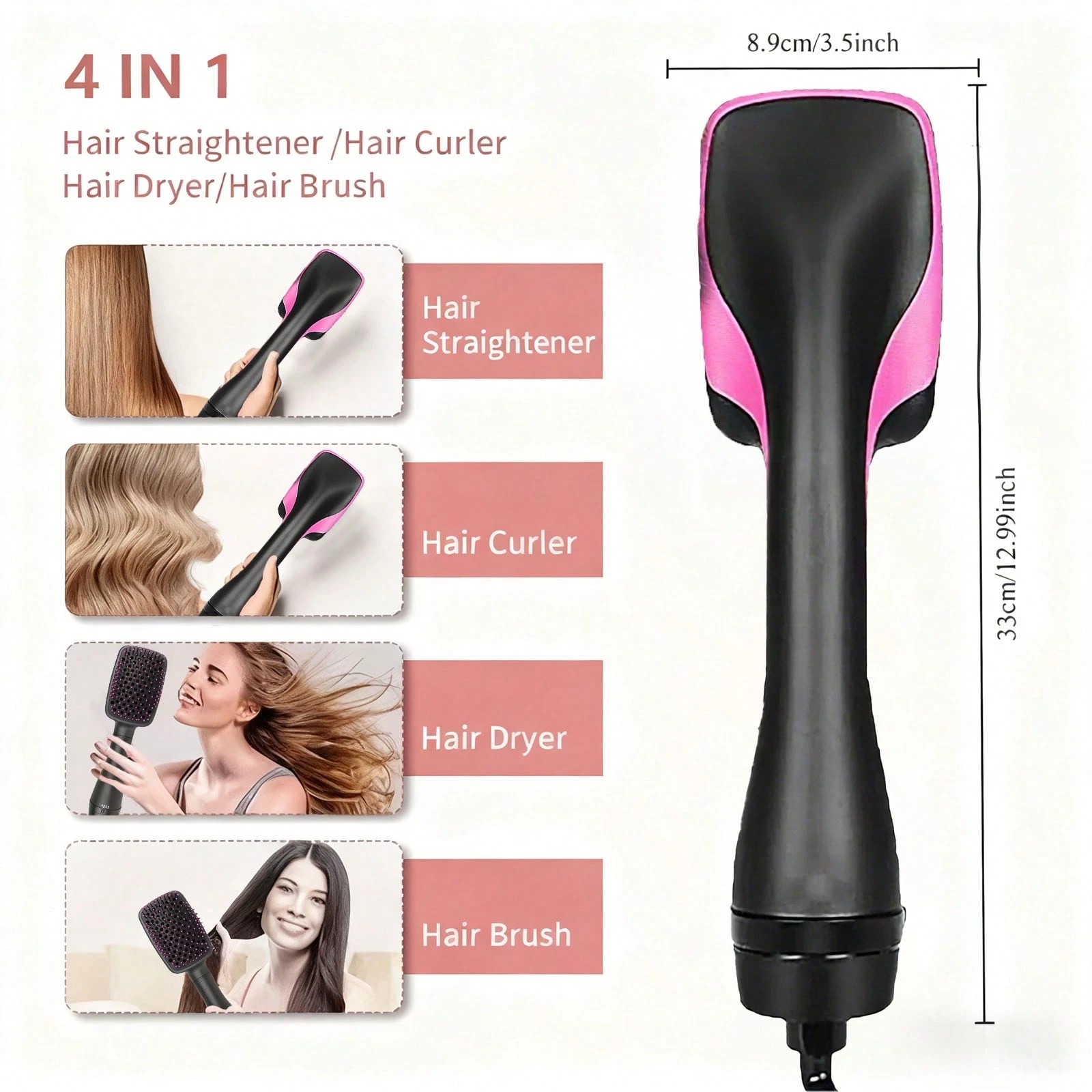 Tyrixma 1PC Hair Dryer Brush B - Hair Straightener ulasan dan harga